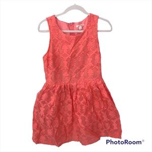 Francesca’s Coral Fit and Flare Lace Dress